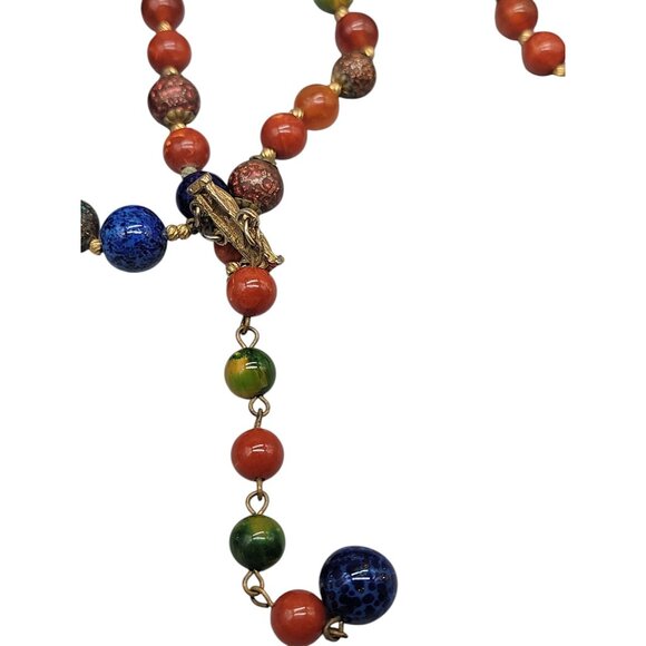 Hattie Carnegie Multistrand Beaded Choker Necklace 17" Multimedia Rare Signed - Picture 5 of 13